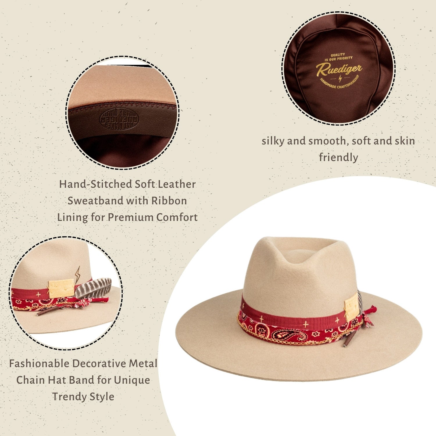 Rustler - Vintage Handcrafted Stiff Fedora Hat - Ruediger Hats