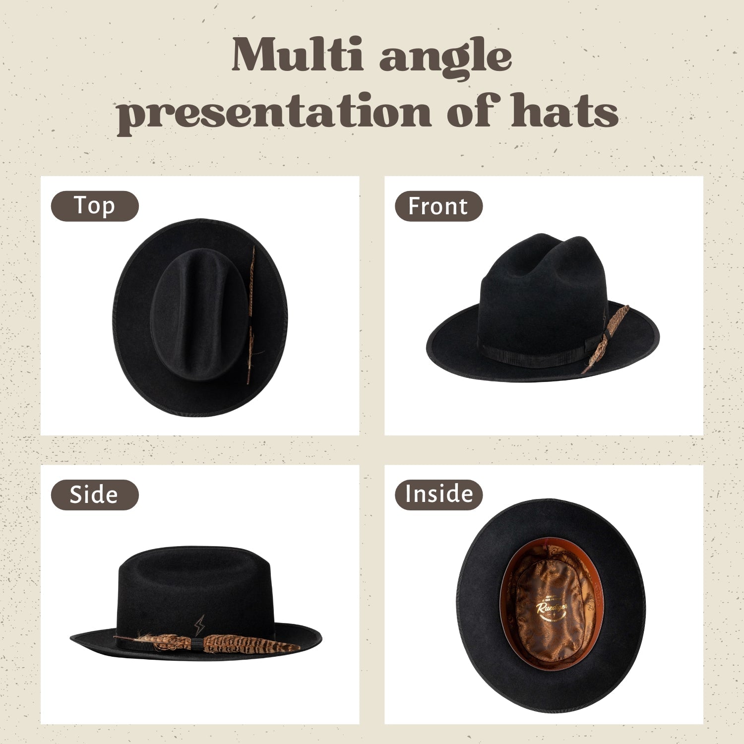 Ryder - Distressed Vintage Western Fedora - Ruediger Hats