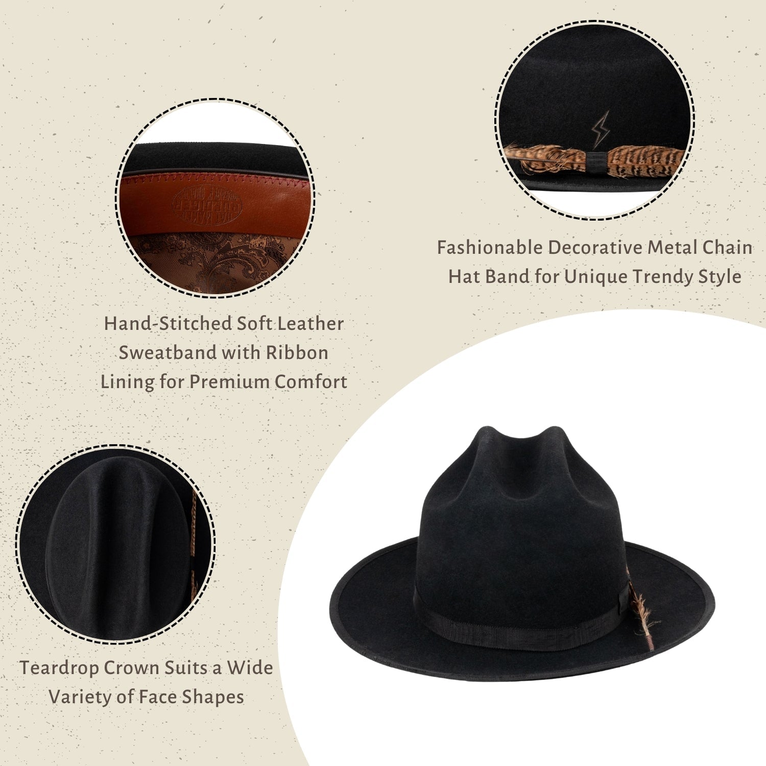 Ryder - Distressed Vintage Western Fedora - Ruediger Hats