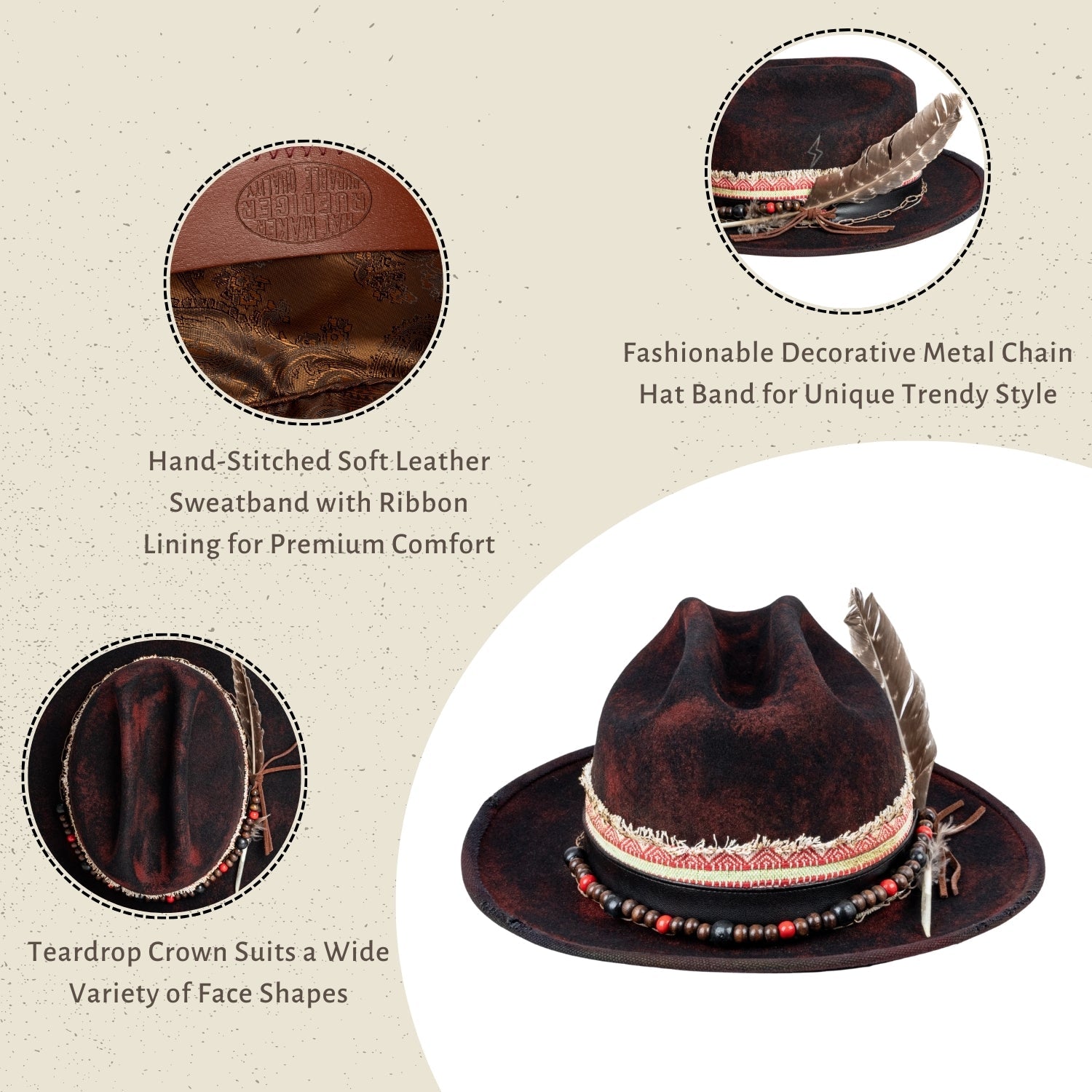 Sable - Burned Distressed Vintage City Western Hat - Ruediger Hats