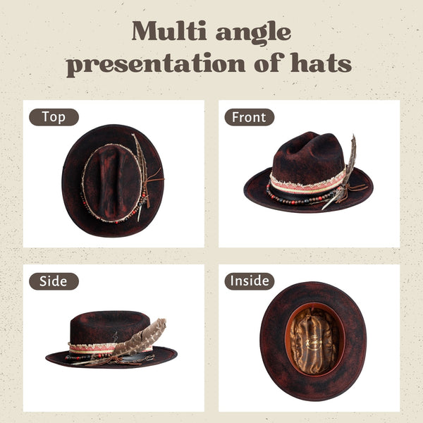 Sable - Burned Distressed Vintage City Western Hat - Ruediger Hats