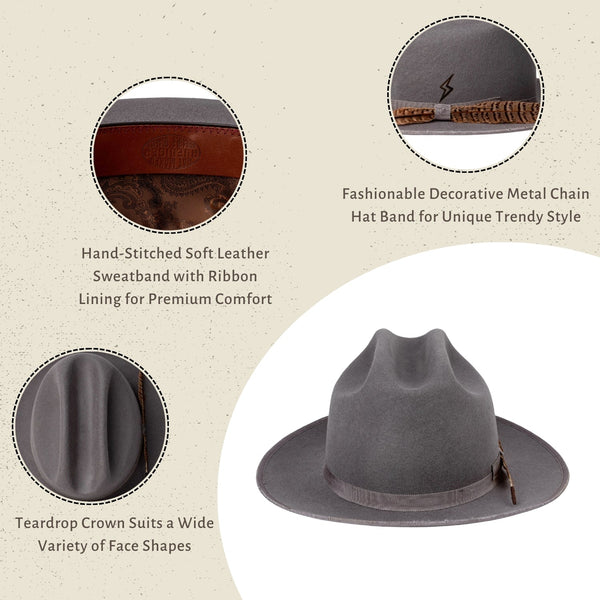 Scout - Handcrafted Distressed Vintage Western Fedora - Ruediger Hats