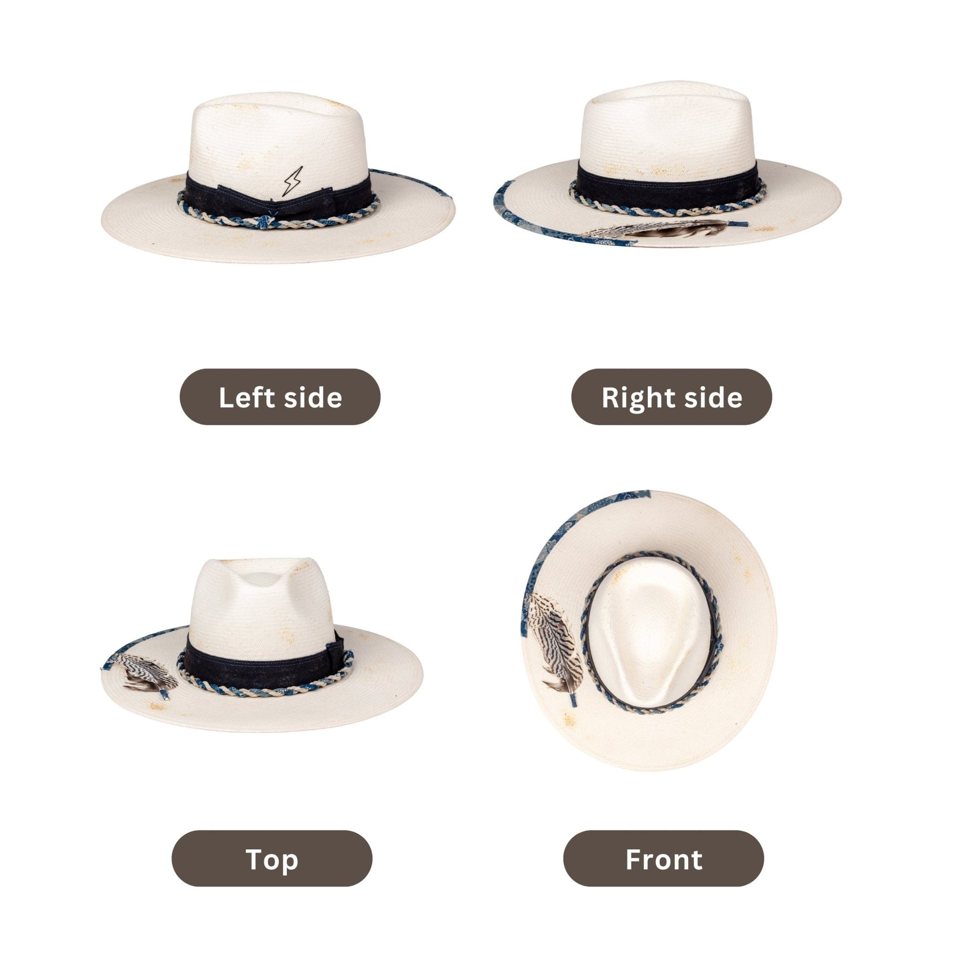 Sierra – Handcrafted Distressed Vintage Western Straw Hat - Ruediger Hats