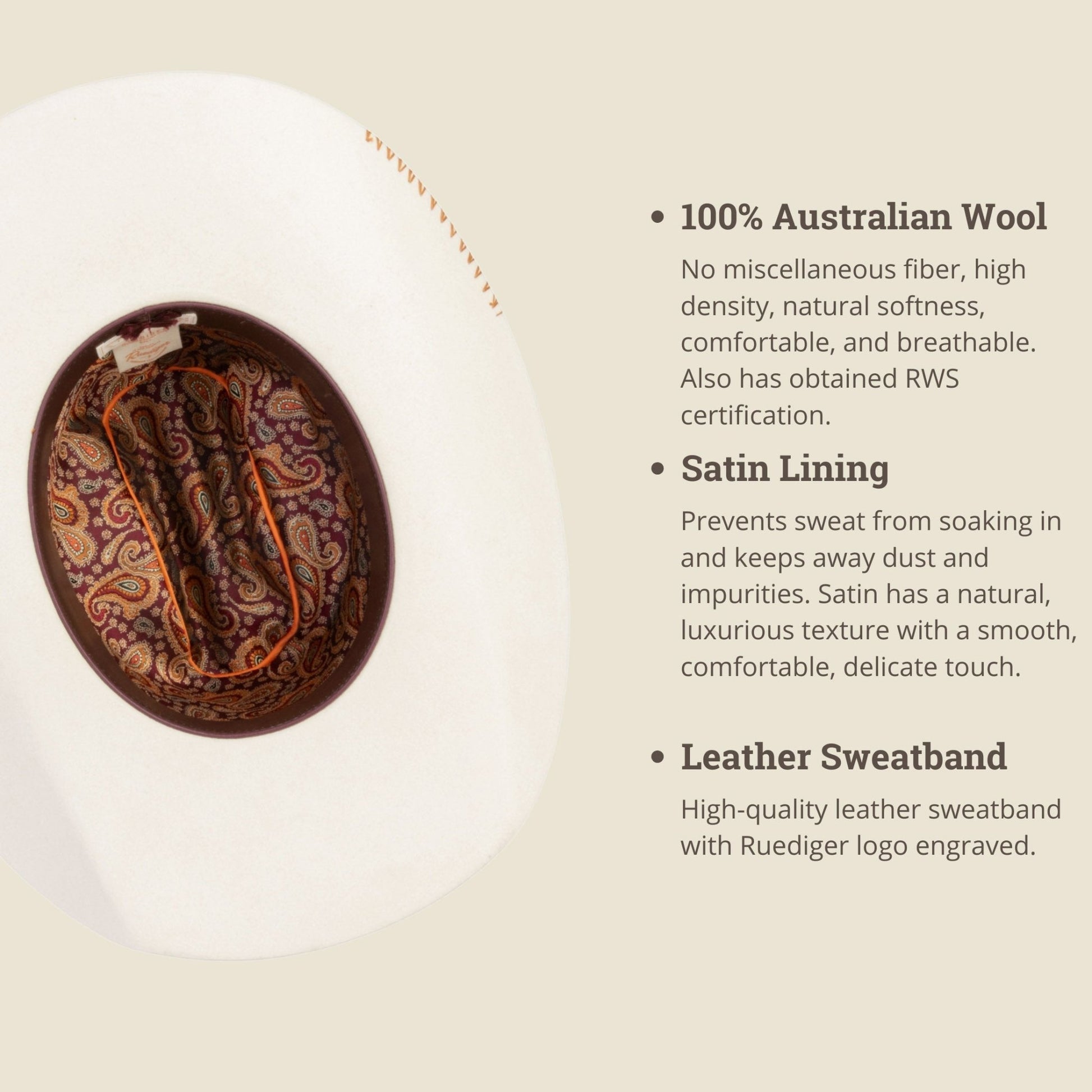 Solstice – Ivory Western Cowboy Hat - Ruediger Hats