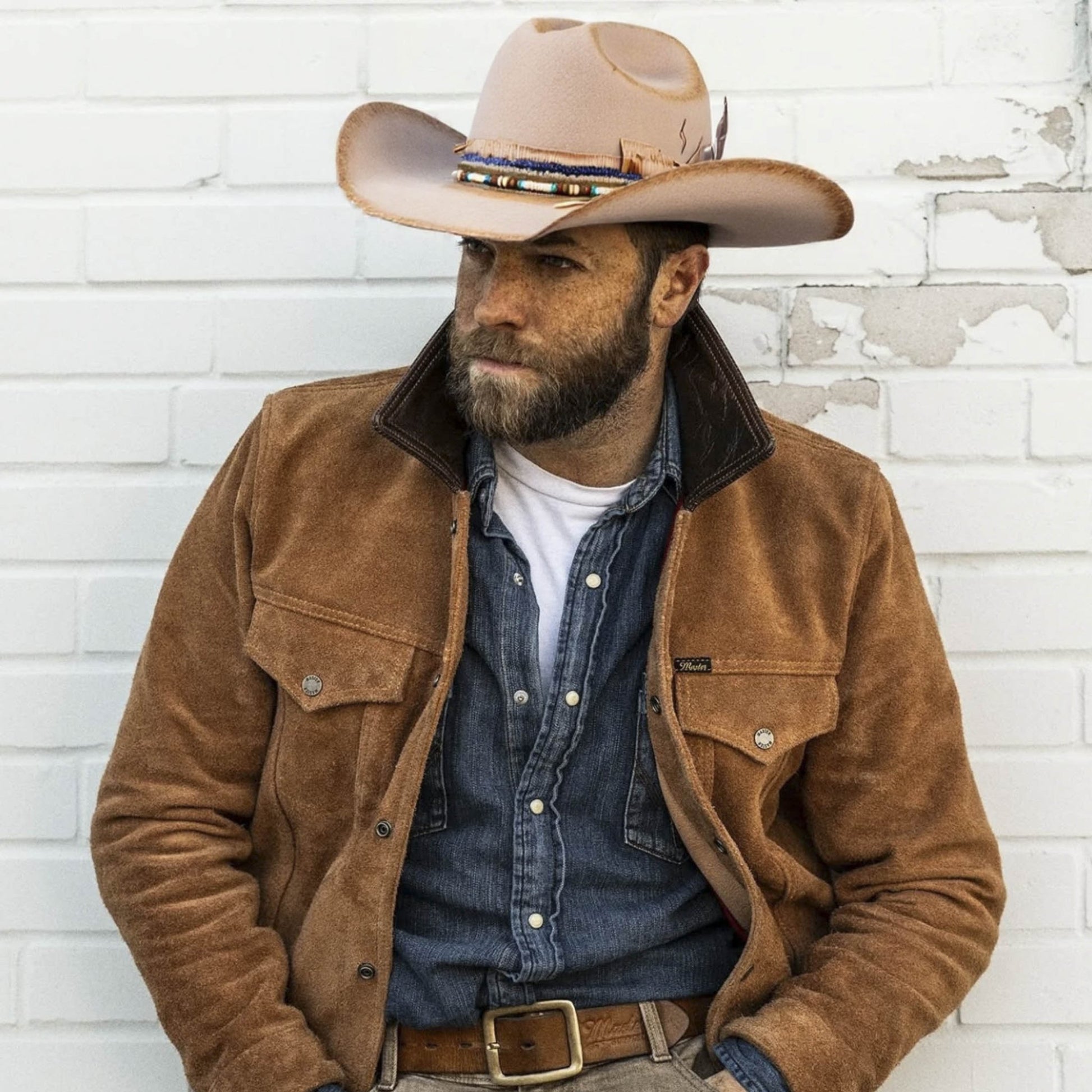 Stillwind – Beaded Cowboy Hat in Desert Sand - Ruediger Hats