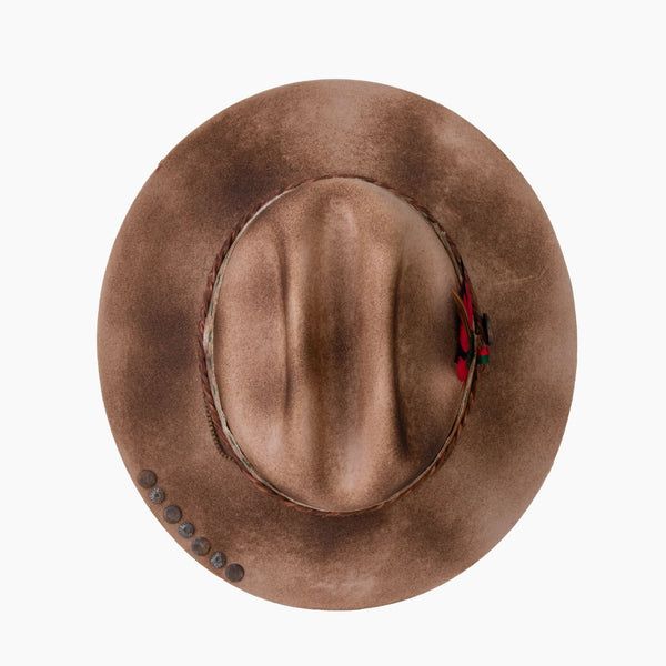Talisman – Distressed Wide Brim Western Fedora - Ruediger Hats