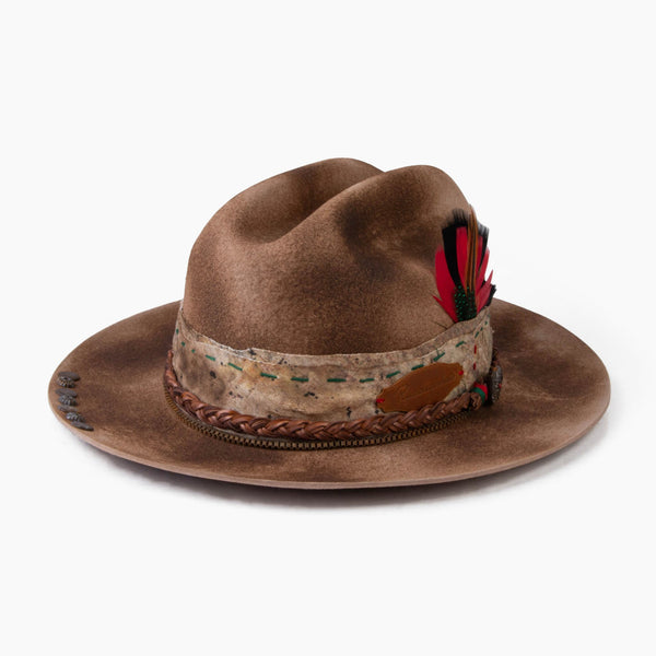 Talisman – Distressed Wide Brim Western Fedora - Ruediger Hats