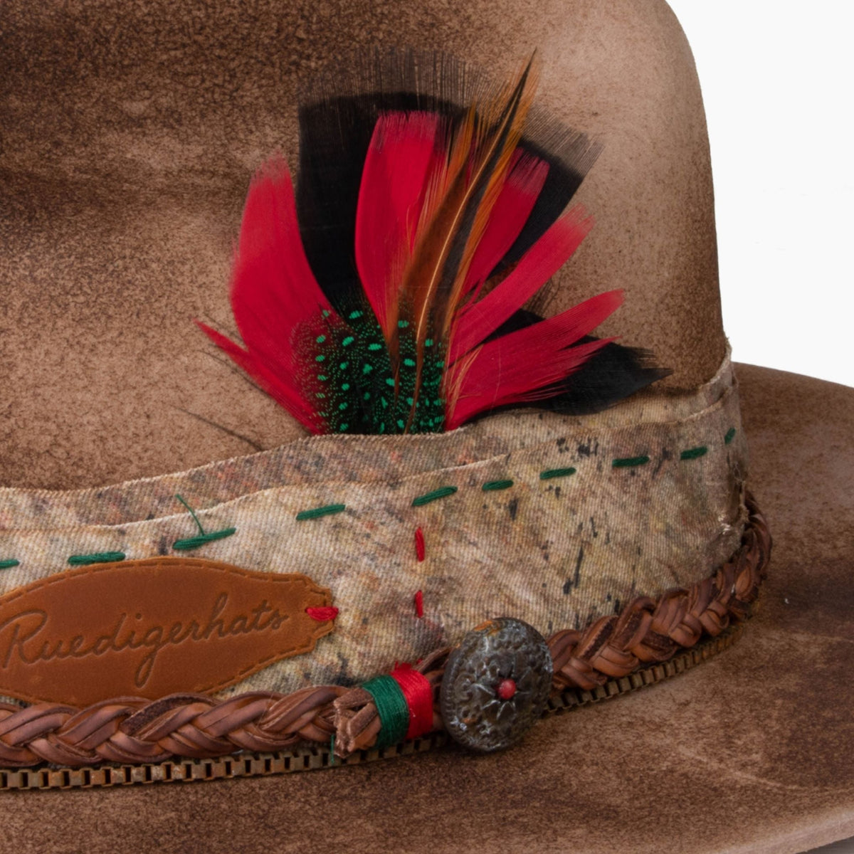 Talisman – Distressed Wide Brim Western Fedora - Ruediger Hats