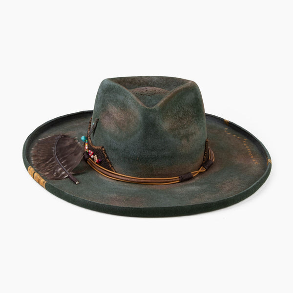 Timberline – Silk-Lined Forest Green Western Fedora - Ruediger Hats