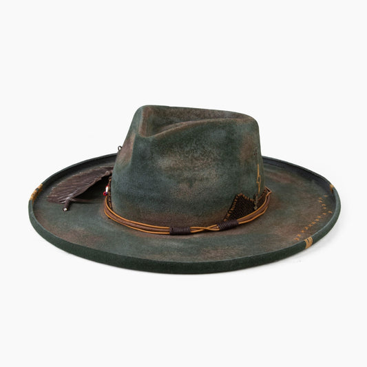 Timberline – Silk-Lined Forest Green Western Fedora - Ruediger Hats