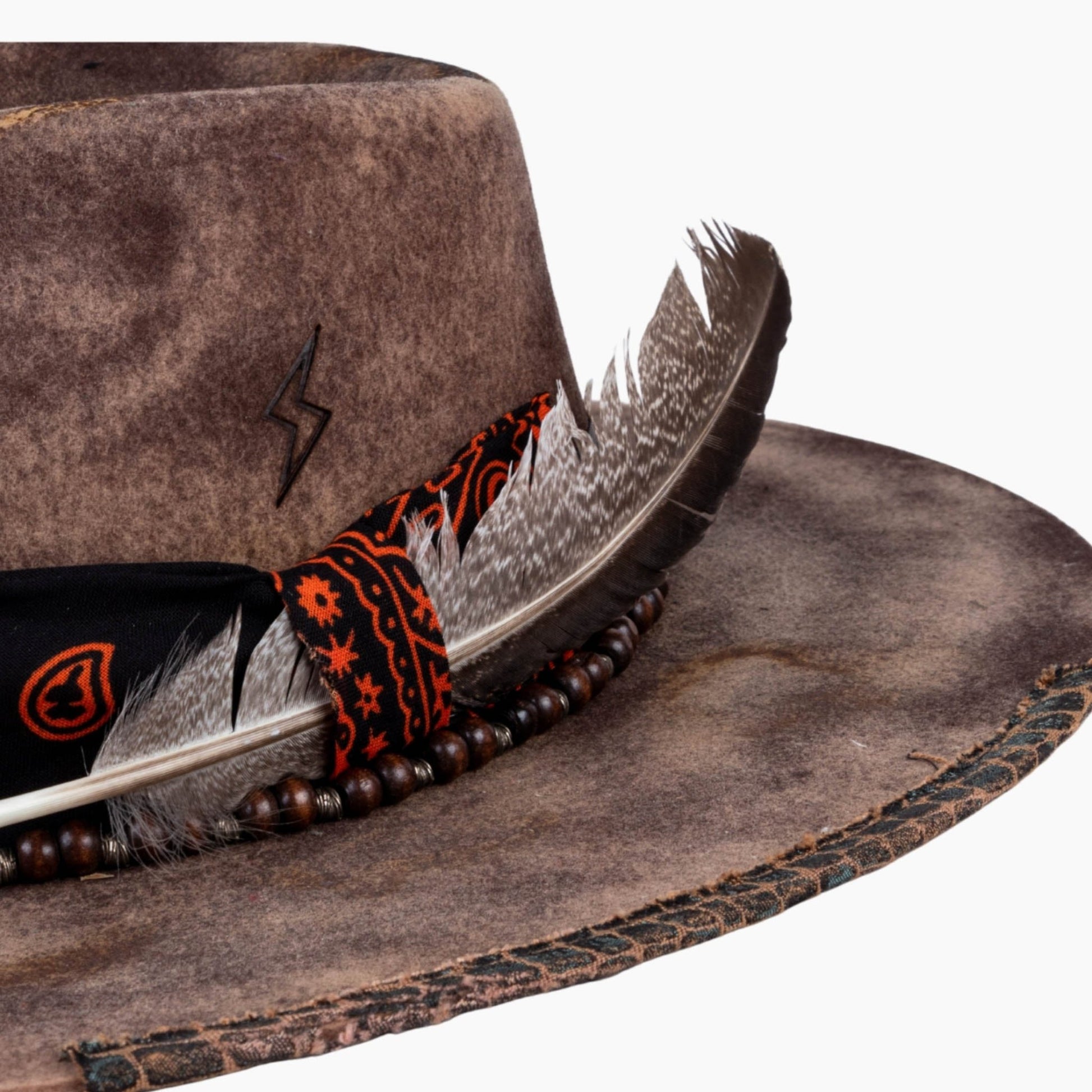 Totem – Tribal - Inspired Fedora in Burnt Brown - Ruediger Hats