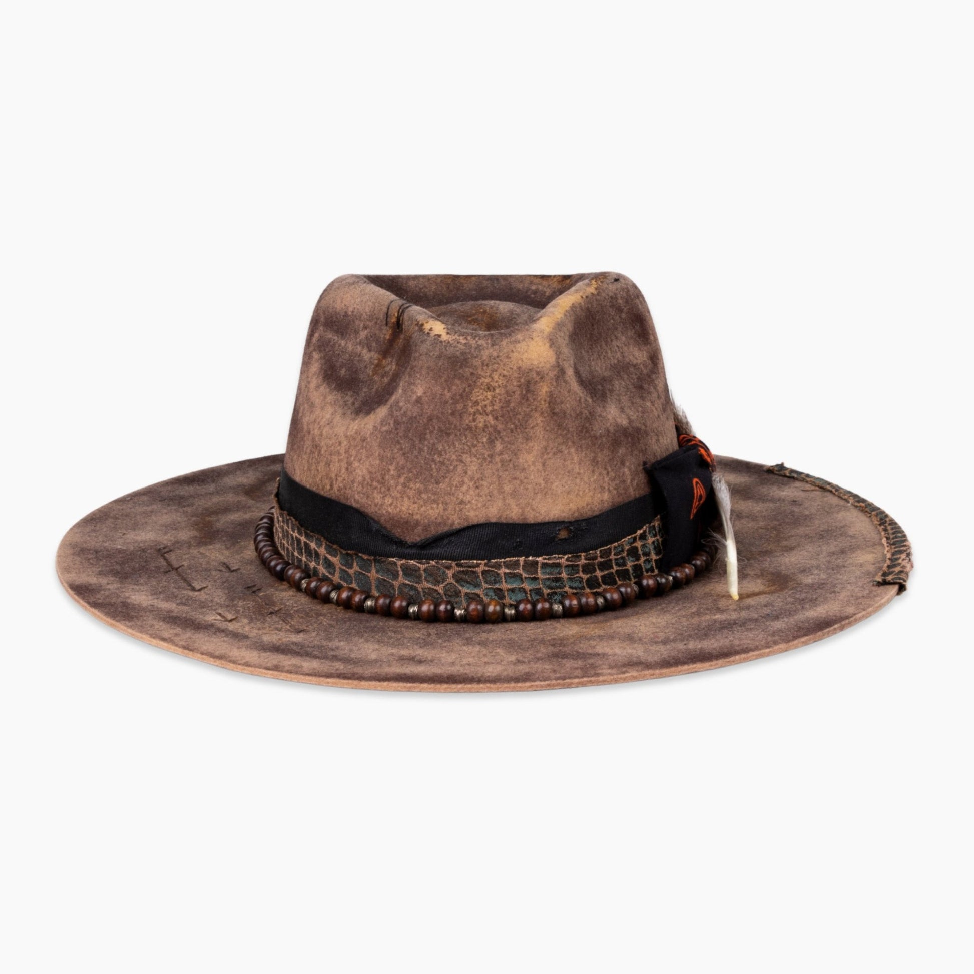 Totem – Tribal - Inspired Fedora in Burnt Brown - Ruediger Hats