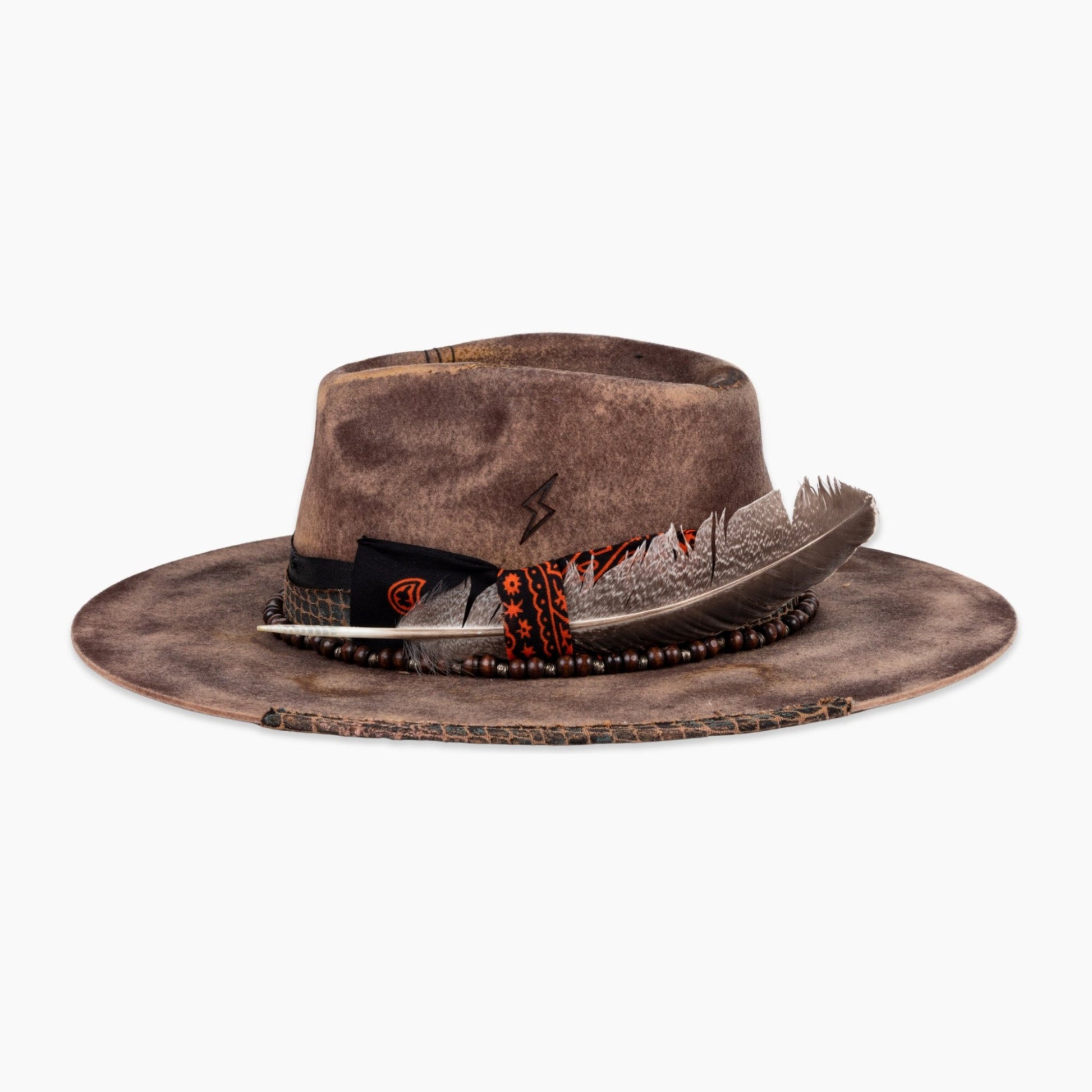 Totem – Tribal - Inspired Fedora in Burnt Brown - Ruediger Hats