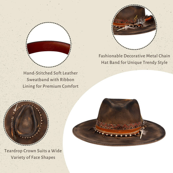 Trailmark – Distressed Fedora with Refined Artisan Detailing - Ruediger Hats