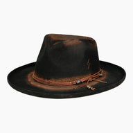 Noir - Distressed Vintage Fedora