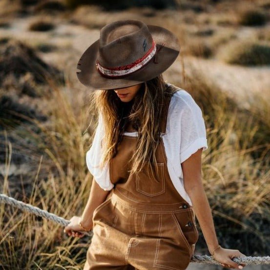 Vintage Wide Brim Stiff Fedora Hats - Ruediger Hats