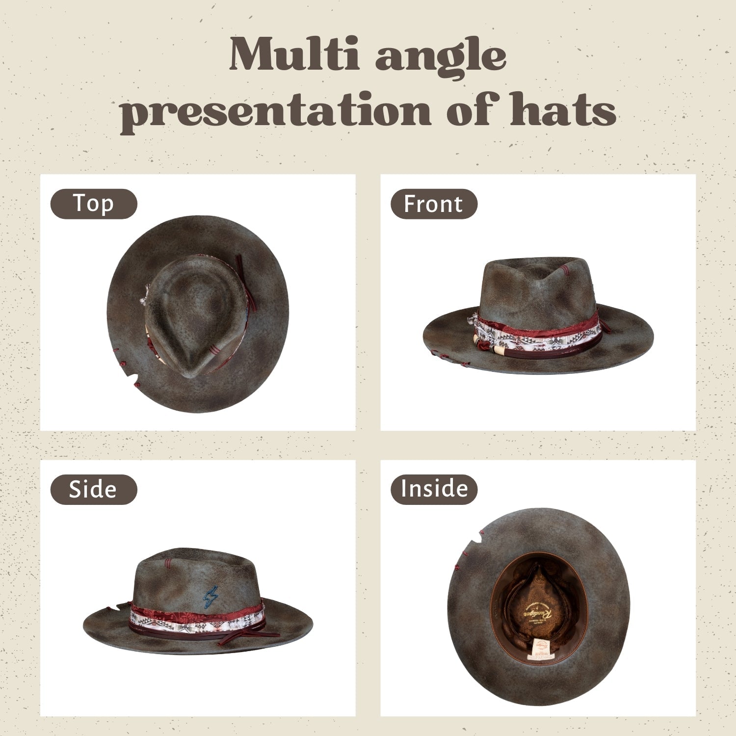 Vintage Wide Brim Stiff Fedora Hats - Ruediger Hats