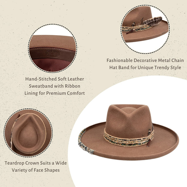 Wayfarer - Vintage Handcrafted Stiff Fedora Hat - Ruediger Hats