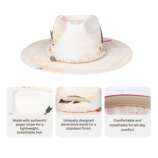 Whisper — Handcrafted Distressed Western Straw Hat - Ruediger Hats