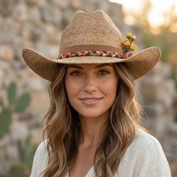 Wildbloom – Embroidered Palm Western Hat - Ruediger Hats