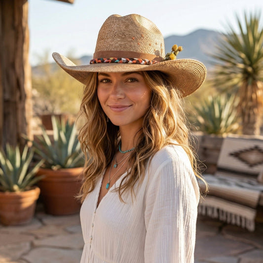 Wildbloom – Embroidered Palm Western Hat - Ruediger Hats