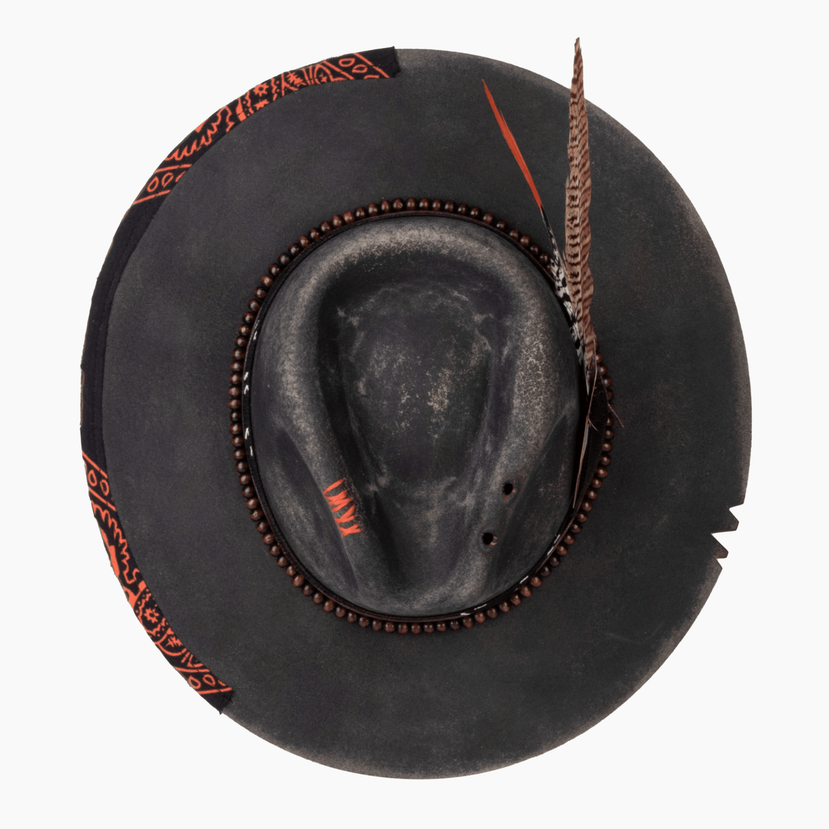 Wildcard – Distressed Black Wide Brim Fedora - Ruediger Hats