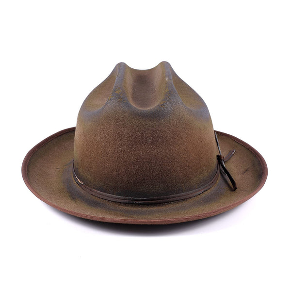 Distressed Finish Arrow Sign Felt Fedora Hat - Ruediger Hats