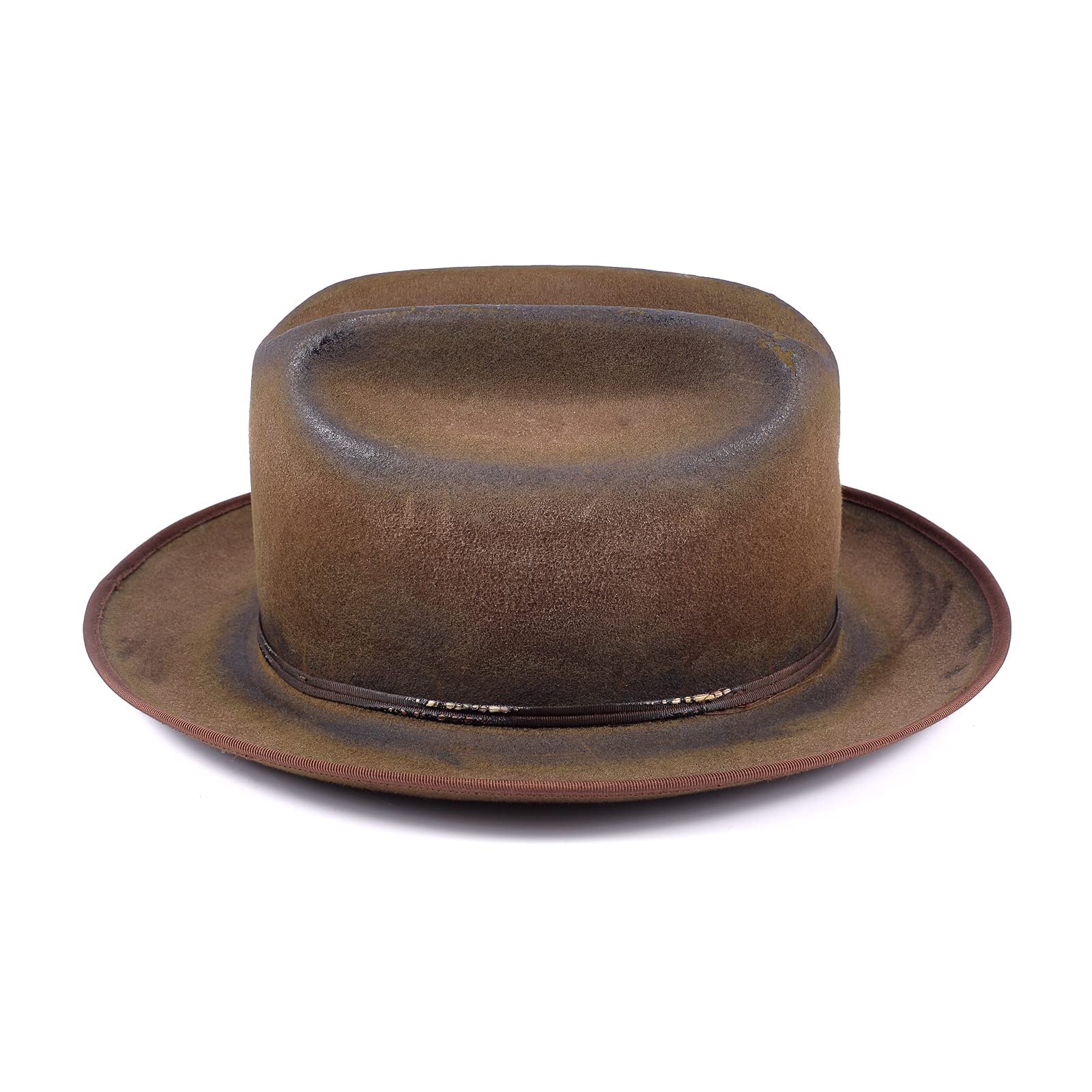 Distressed Finish Arrow Sign Felt Fedora Hat - Ruediger Hats