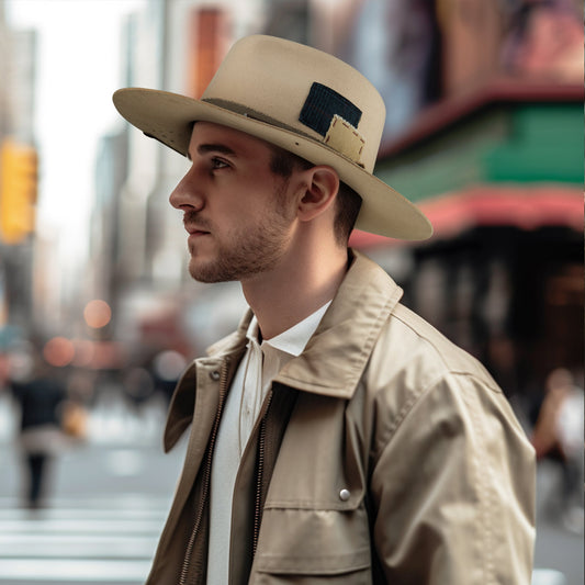 Hemp Rope Pattern Felt Fedora Hat - Ruediger Hats