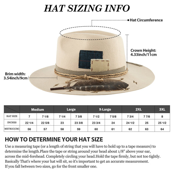 Hemp Rope Pattern Felt Fedora Hat - Ruediger Hats