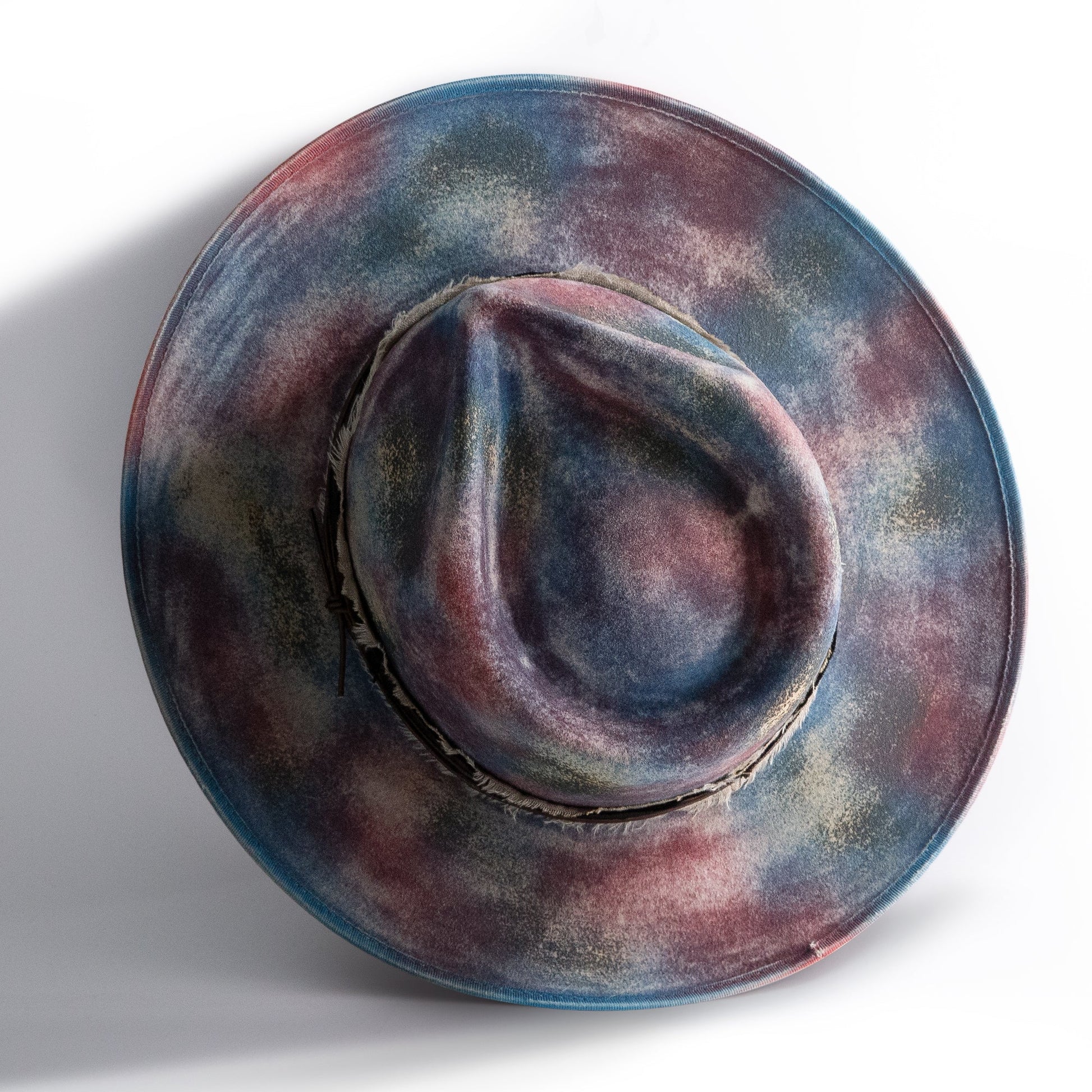 Multicolor Distressed Old Fashion Fedora Hat - Ruediger Hats