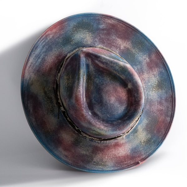 Multicolor Distressed Old Fashion Fedora Hat - Ruediger Hats