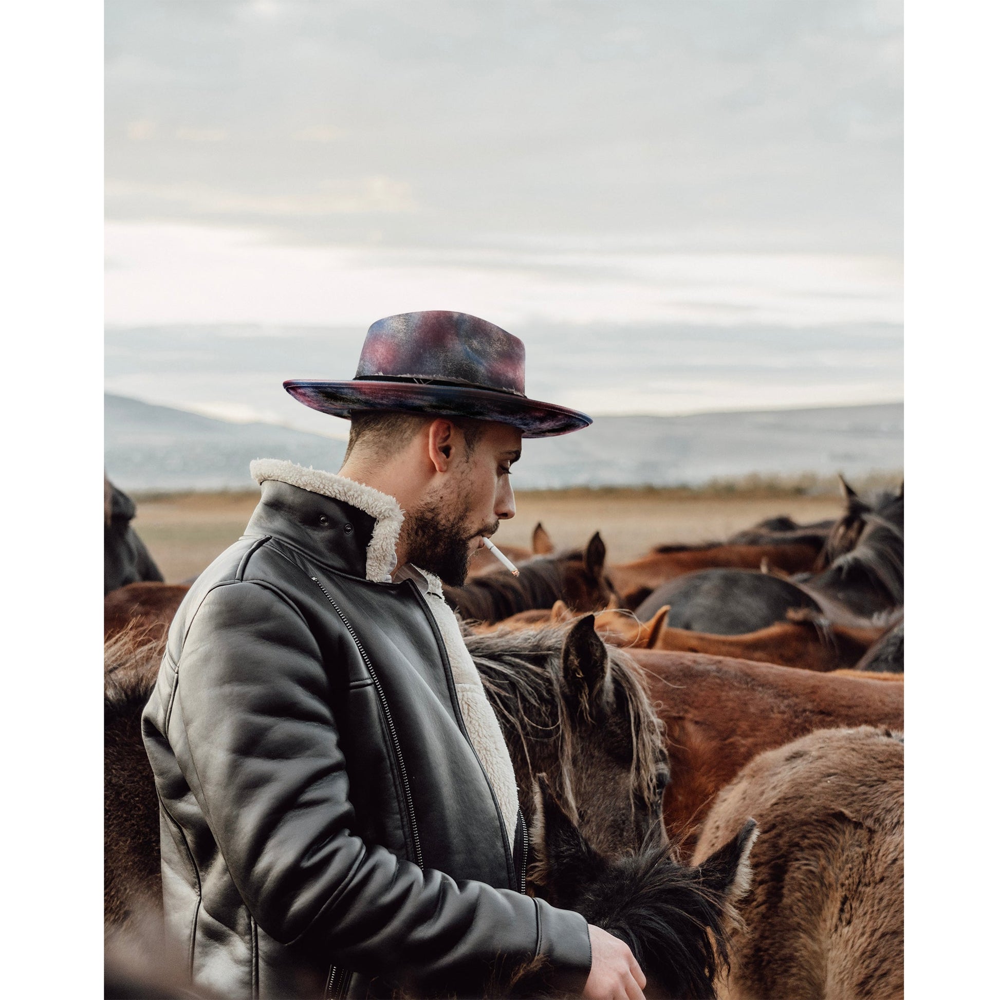 Multicolor Distressed Old Fashion Fedora Hat - Ruediger Hats