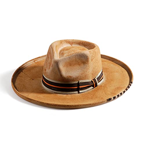 Striped Straps Elegant Design Wool Fedora Hat - Ruediger Hats