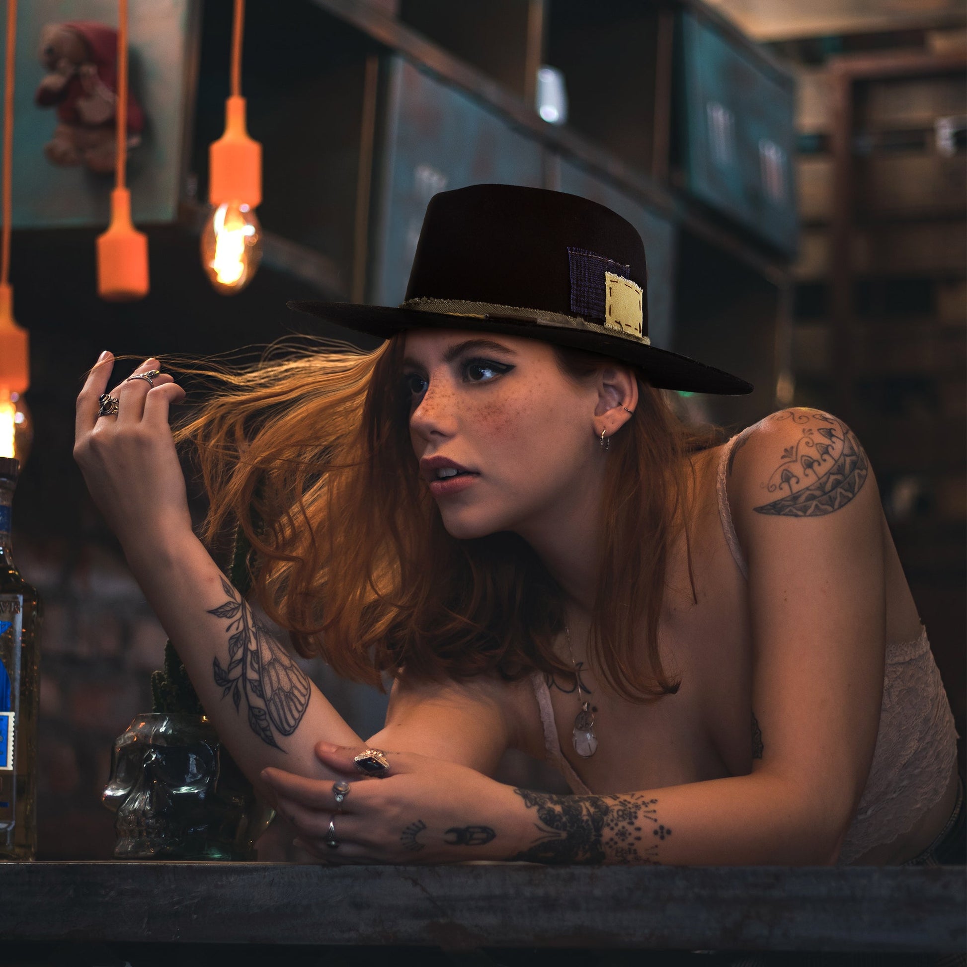 Vintage Leathery Felt Fedora Hat - Ruediger Hats